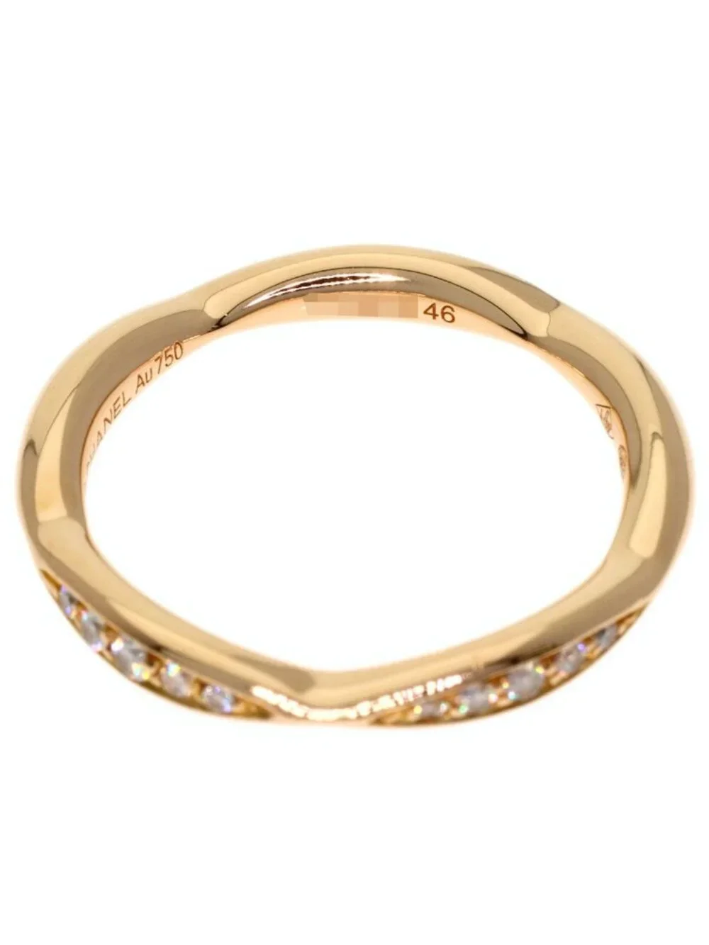 Chanel Camellia Half Diamond 46 Ring 18K Pink Gold